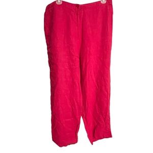 Eileen Fisher linen canvas straight leg pants Size Large